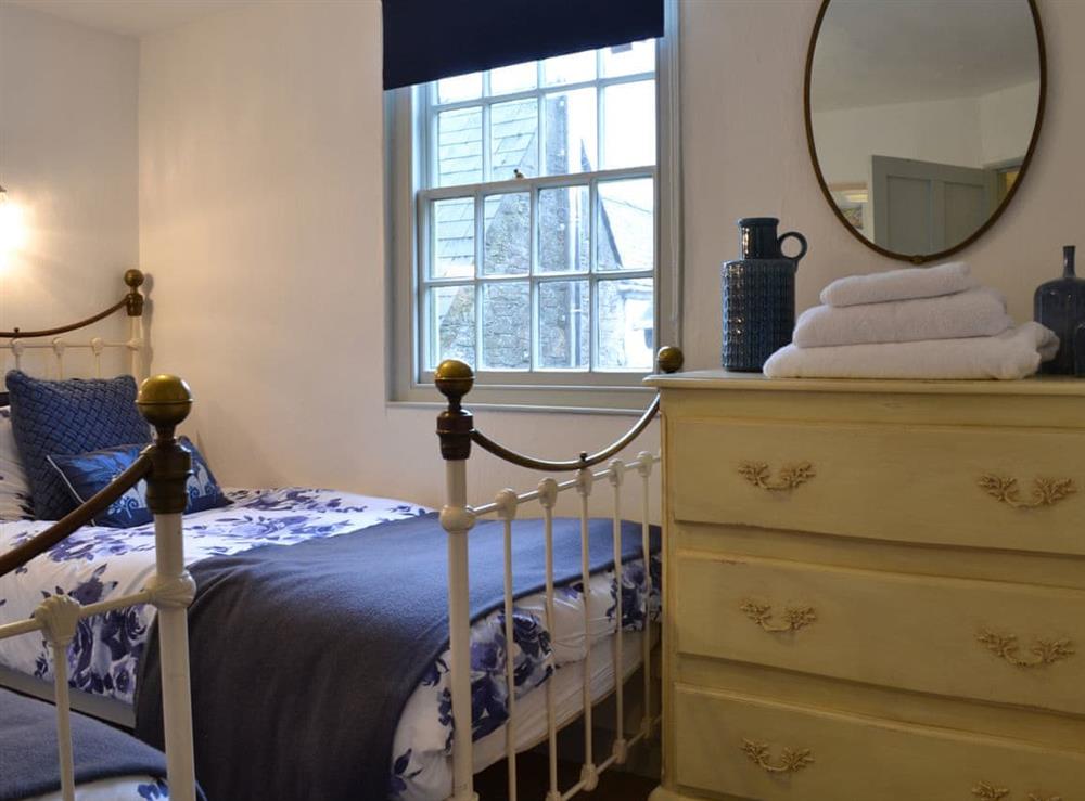 Lovely twin bedded room with gorgeous furnishings at Sage Cottage in St Columb Major, Cornwall