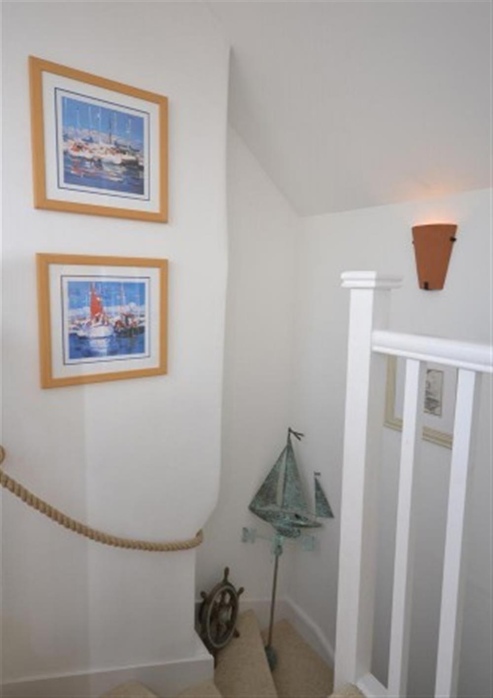 The stair well at Sail Cottage in Beesands