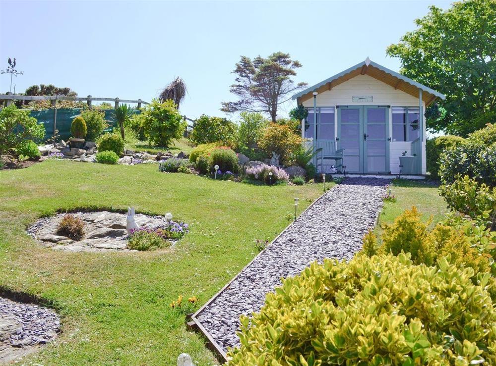 Mature garden with summerhouse at Salem Fach in Holyhead, Gwynedd