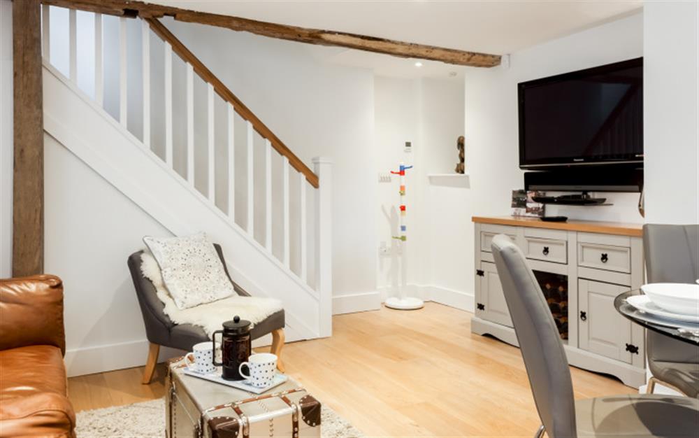 The living area at Saltbox Cottage in Lymington