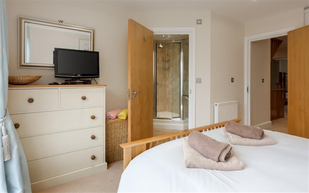 One of the bedrooms at Salterns Rest in Sandbanks