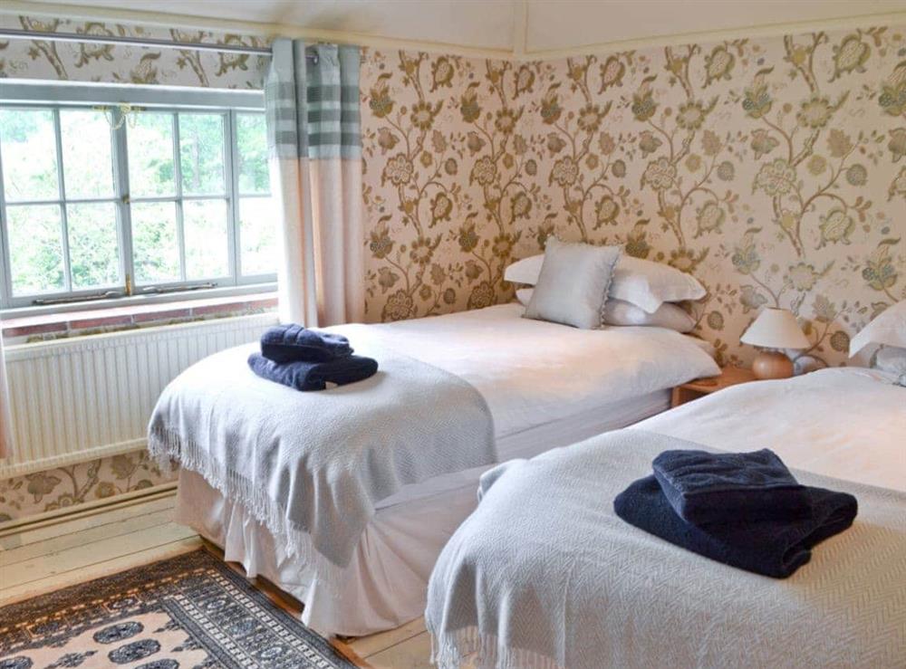 Twin bedroom at Salters Cottage in Boldre, near Lymington, Hampshire