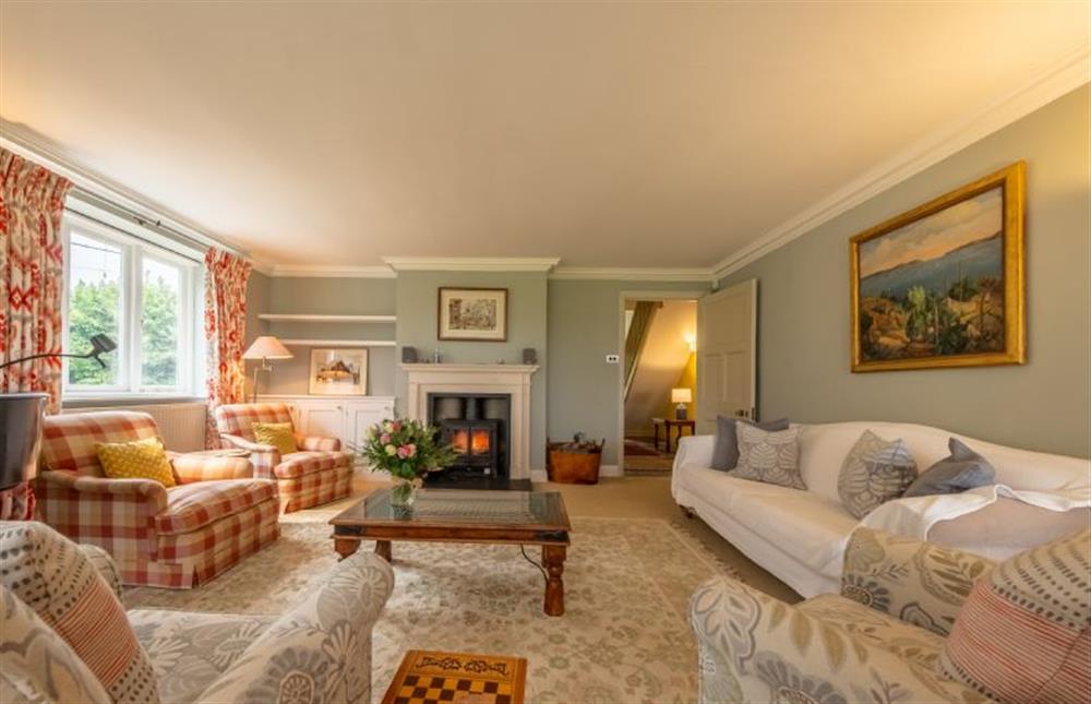 Comfortable sitting room with wood burning stove