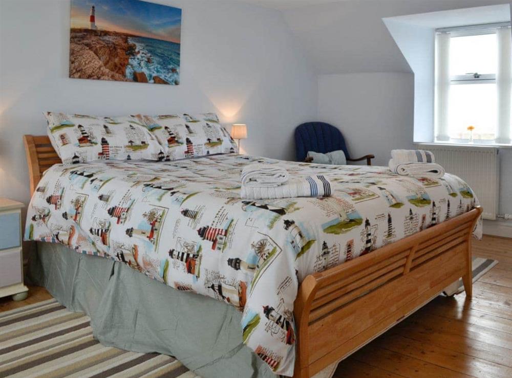 Double bedroom at Salty Dog in Findochty, near Buckie, Banffshire