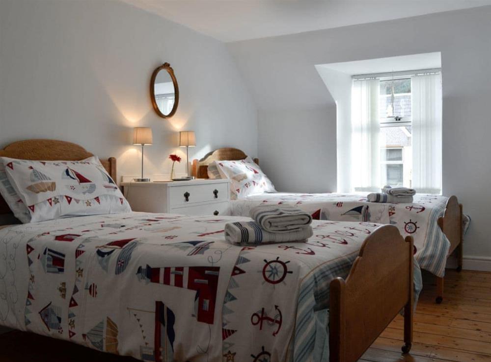 Twin bedroom at Salty Dog in Findochty, near Buckie, Banffshire