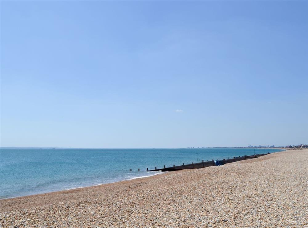 Picturesque views along the beach at Salty Lodge in Hayling Island, Hampshire