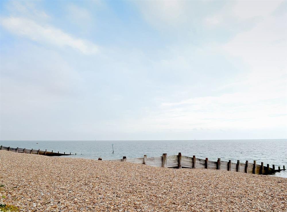 Tranquil beach area at Salty Lodge in Hayling Island, Hampshire