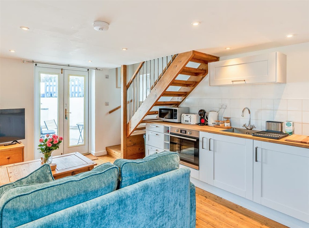 Open plan living space at Salvay in Porthleven, Cornwall