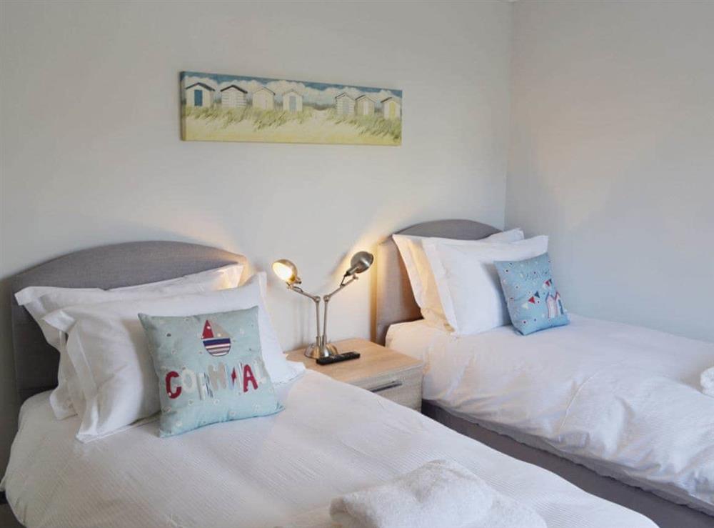 Twin bedroom at Sand Dunes in Polmear, near Par, Cornwall