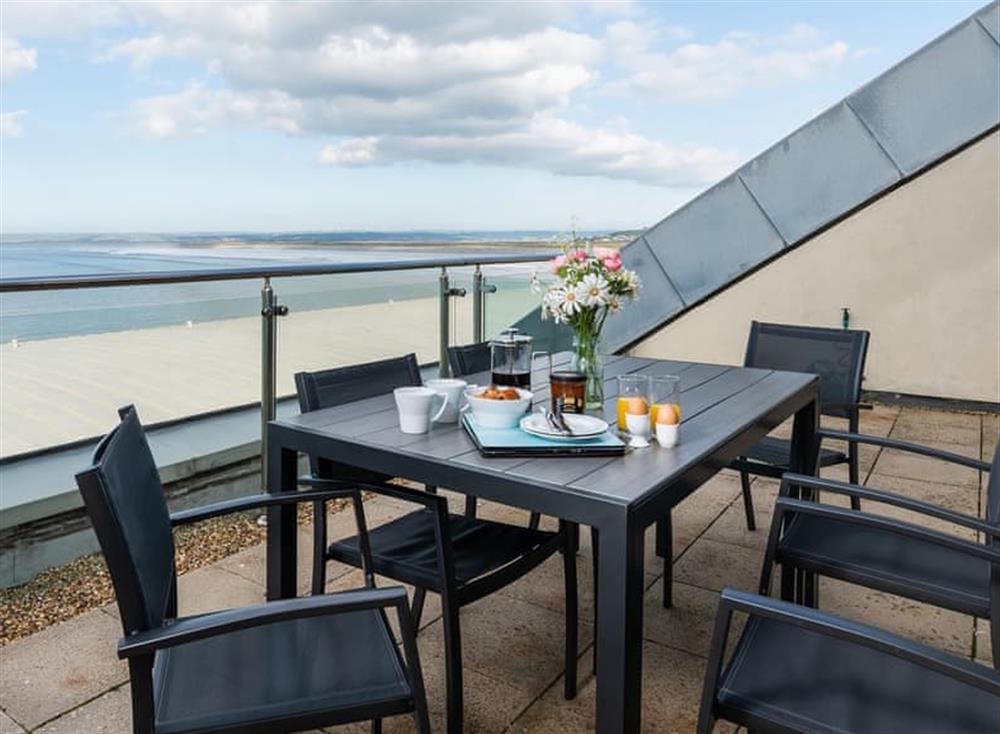 Wonderful sea views from the balcony at Sand Dunes in , Westward Ho!