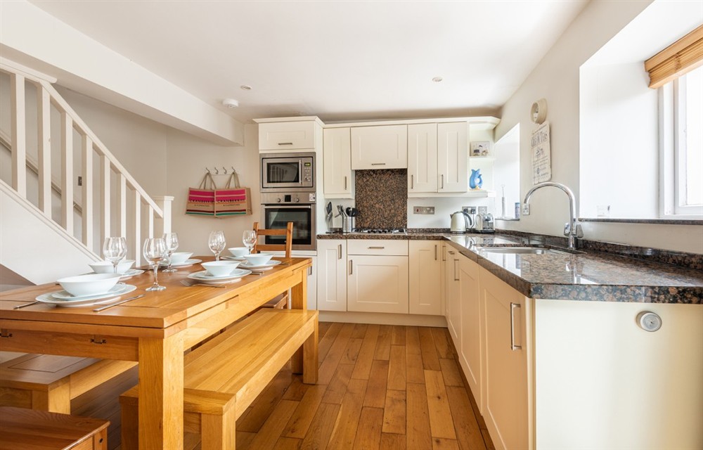 The kitchen at Sandcastle in Salcombe