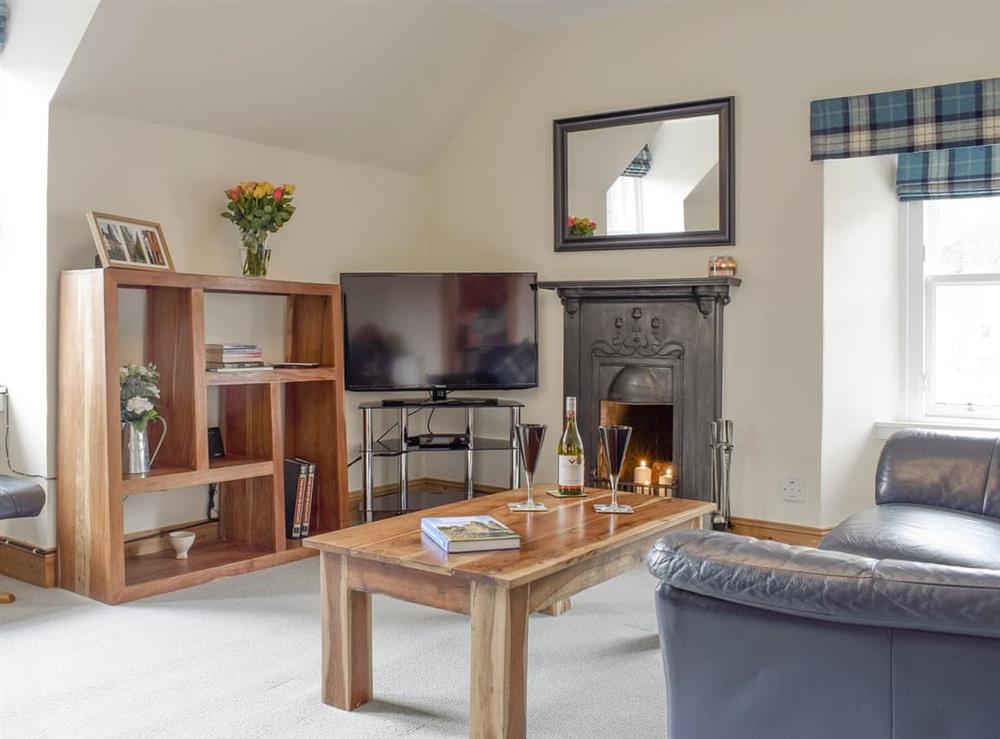 Stylish living room at Sandhaven in Culross, near Dunfermline, St Andrews, Fife