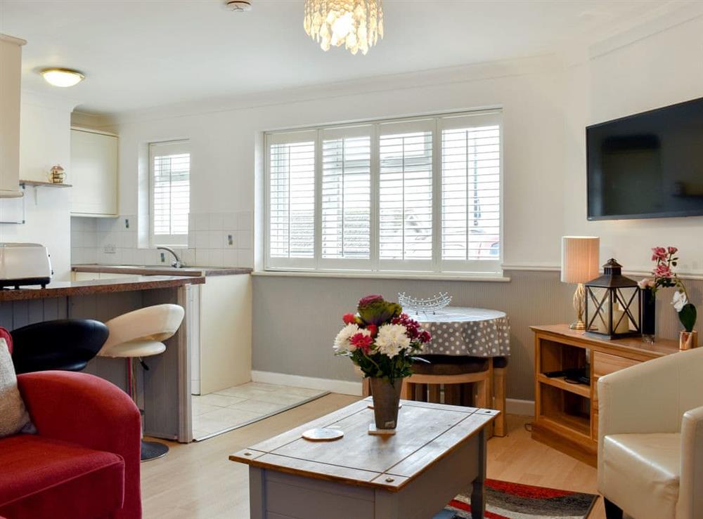Open plan living space at Sandown Retreat in Sandown, Isle of Wight