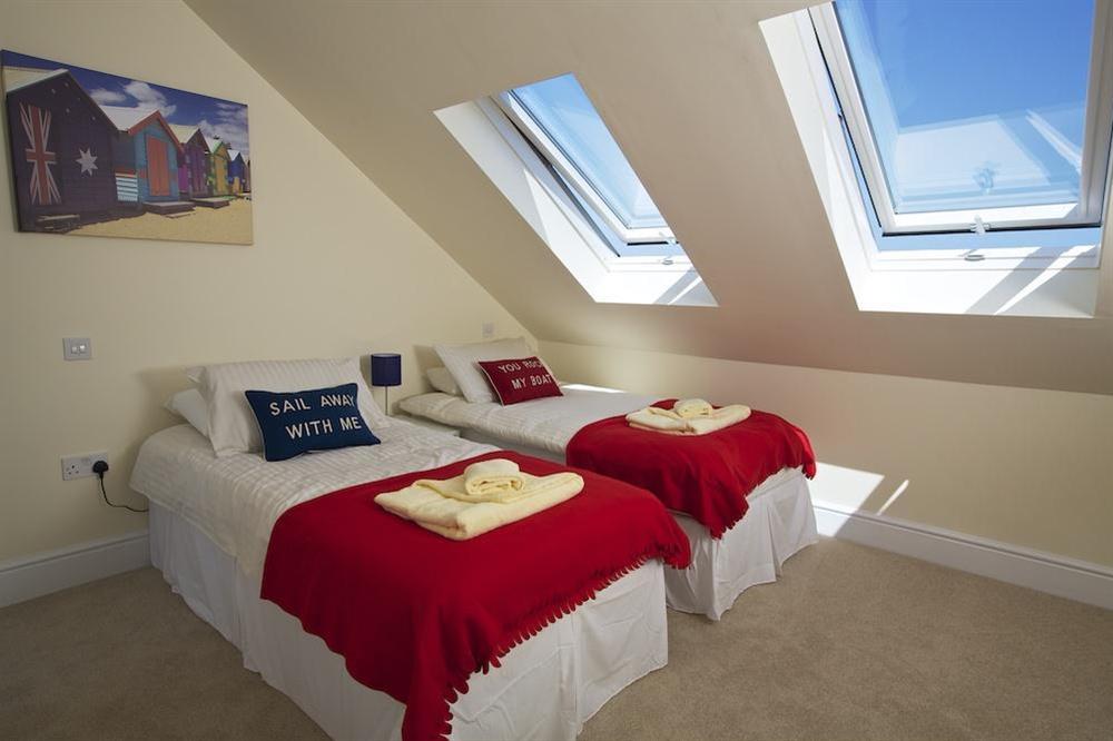 Top floor twin room with magnificent views through Velux windows at Sandpiper in , Salcombe