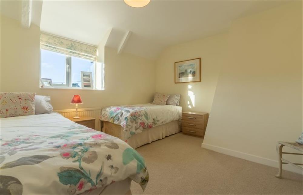 bedroom two, twin room at Sandpipers, Brancaster Staithe near Kings Lynn