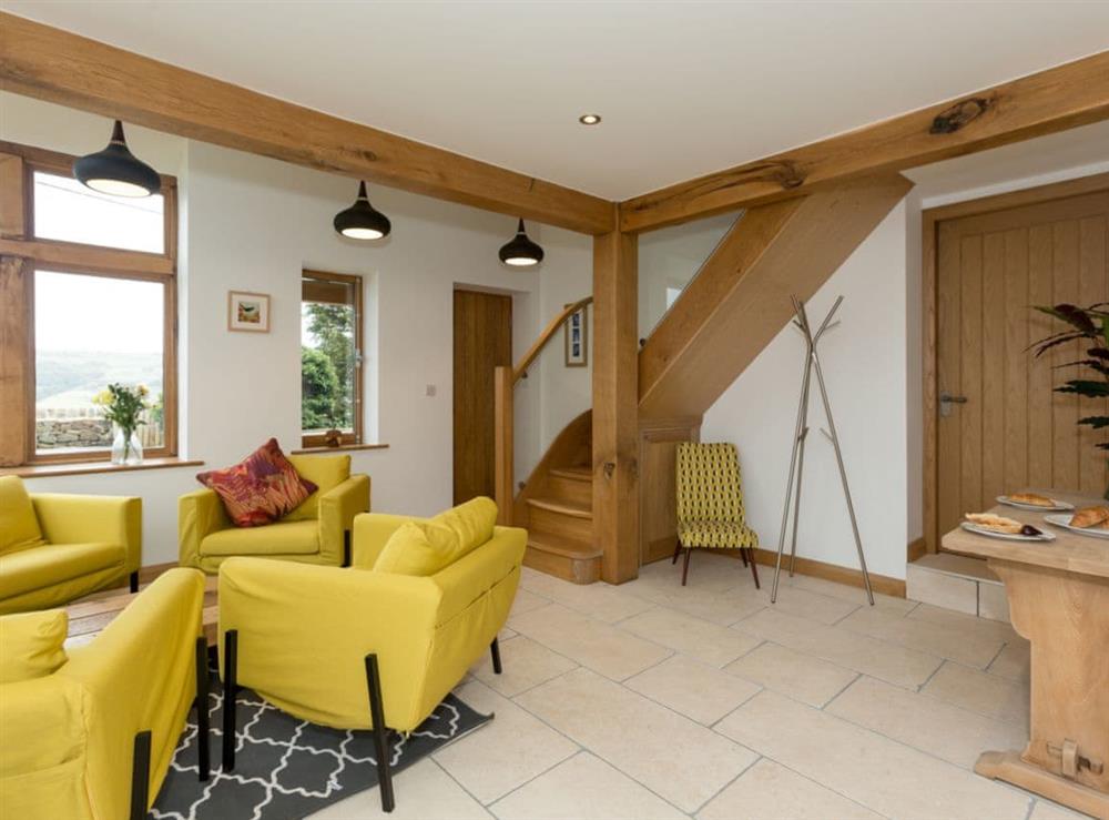 Seating area at Sands Farm Cottage in Luddendenfoot, near Hebden Bridge, West Yorkshire