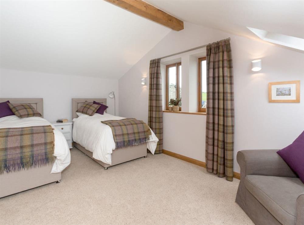 Twin bedroom at Sands Farm Cottage in Luddendenfoot, near Hebden Bridge, West Yorkshire