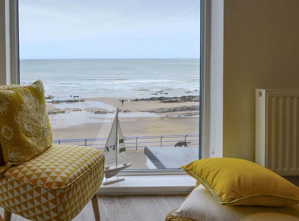 Outstanding view of the beach from the living area at Upper Sandstell Point, 