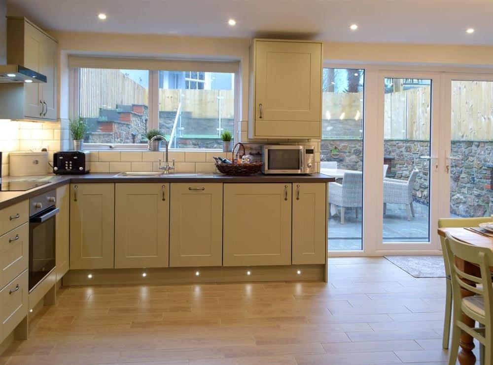 Spacious shaker-style kitchen at Sandunes in Tenby, Dyfed