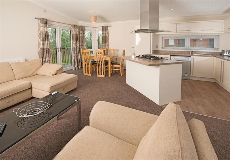 Living room in a lodge at Sandy Meadows in Burnham-on-Sea, Somerset