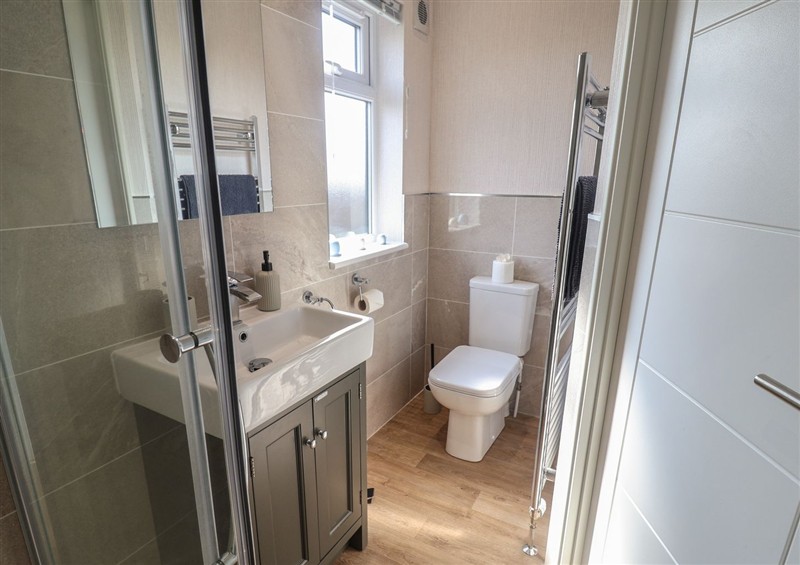 This is the bathroom at Sandy Snug, Bacton