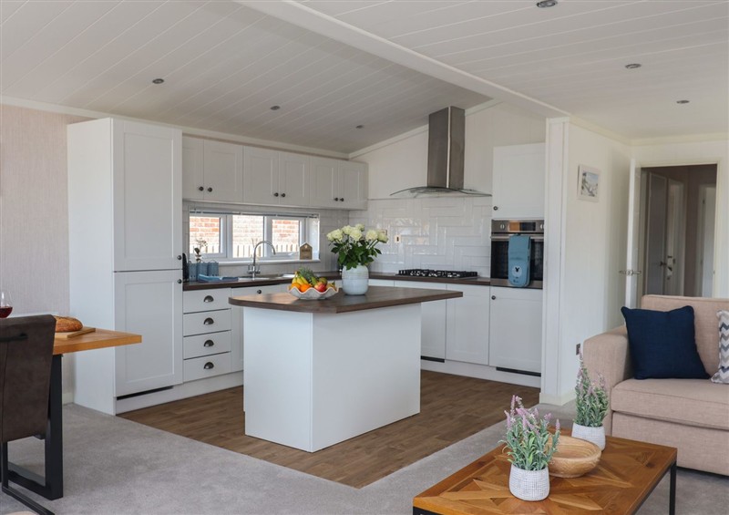 This is the kitchen at Sandy Snug, Bacton
