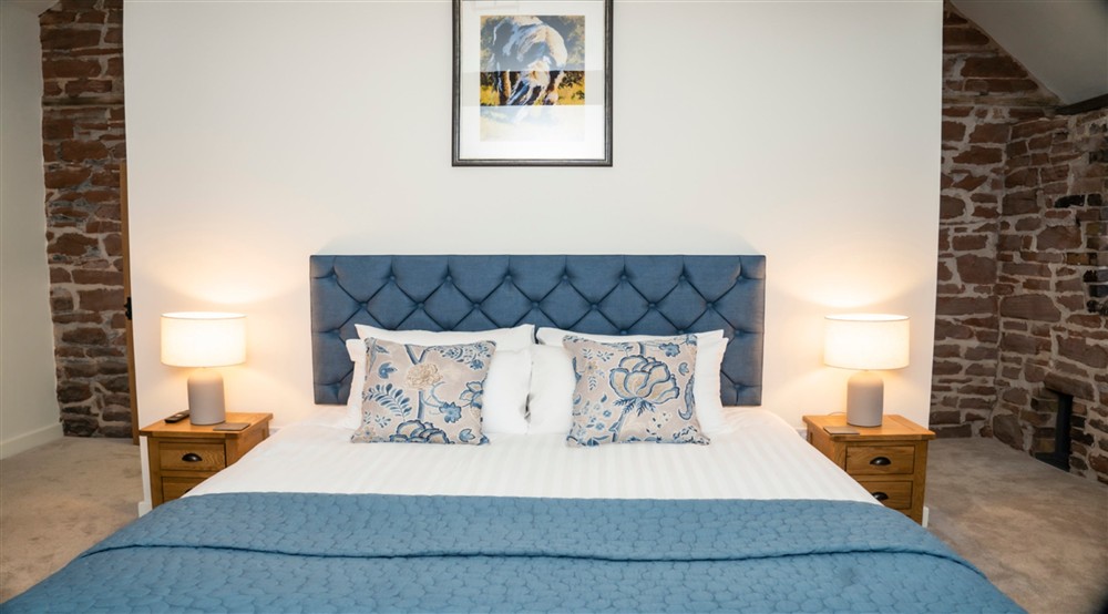 The super king-size bed at Sandybury Barn in Bridgnorth, Shropshire
