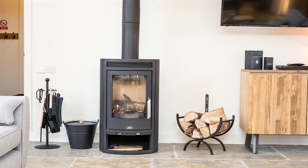 The woodburner at Sandybury Barn in Bridgnorth, Shropshire