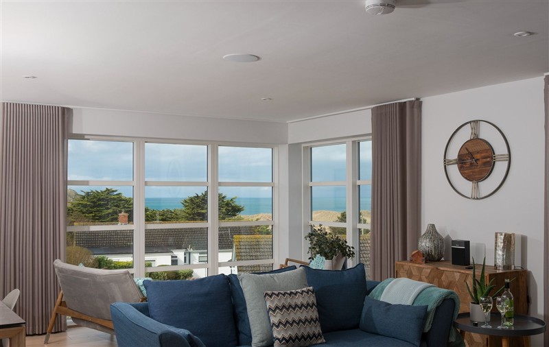 The living room at Sandyford, Cornwall