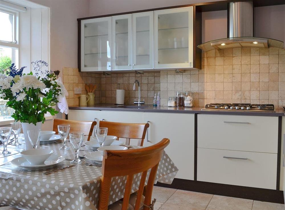 Well equipped kitchen/ dining room at Sandyhouse Cottage in Milfield, near Wooler, Northumberland