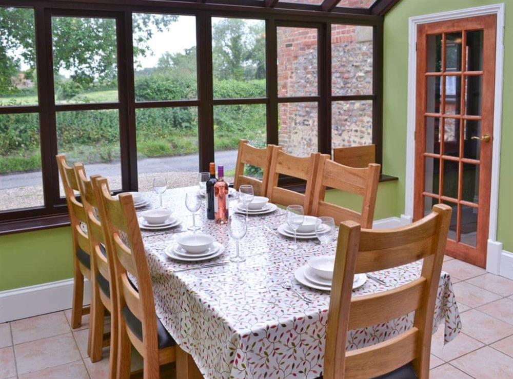 Dining room at Saracens Retreat in Wickmere, near Sheringham, Norfolk