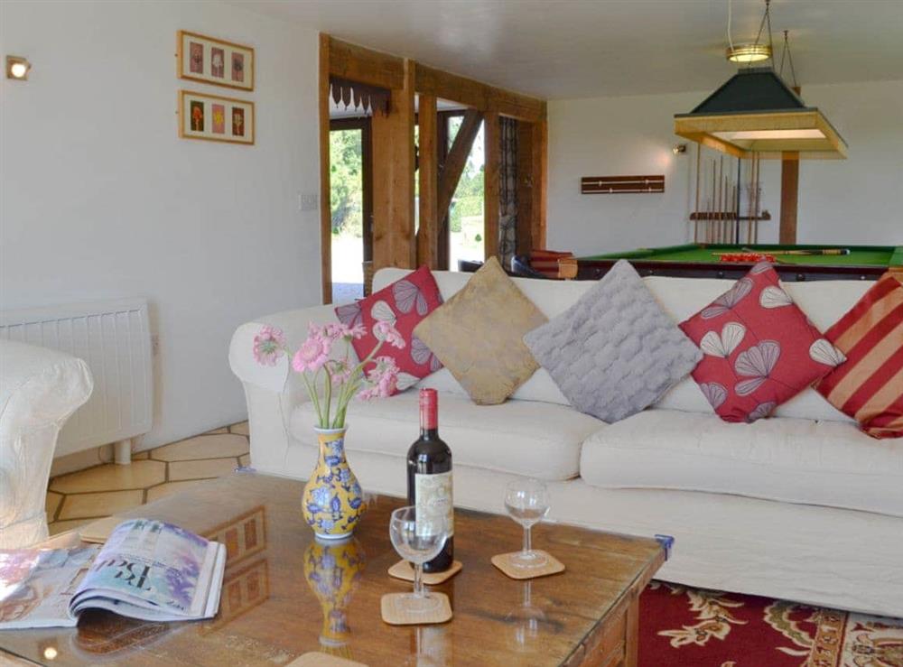 Cosy living room at Saunders Oast Barn in Guestling, Nr Hastings, East Sussex., Great Britain
