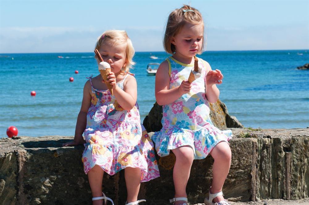 Enjoying an ice cream at North Sands beach, Salcombe at Savernake in , Thurlestone