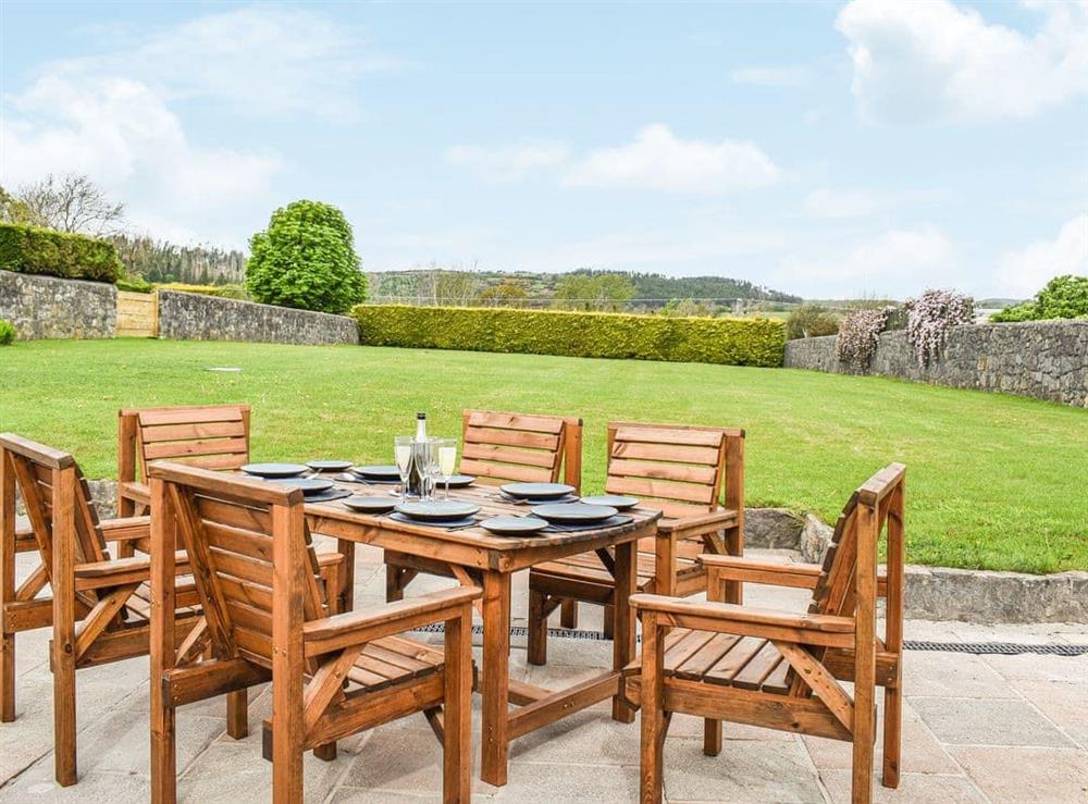 Outdoor eating area at Saville in Llanfaes, Anglesey, Gwynedd