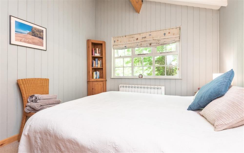 Bedroom 1 double at Sawmill Cottage in Netherbury