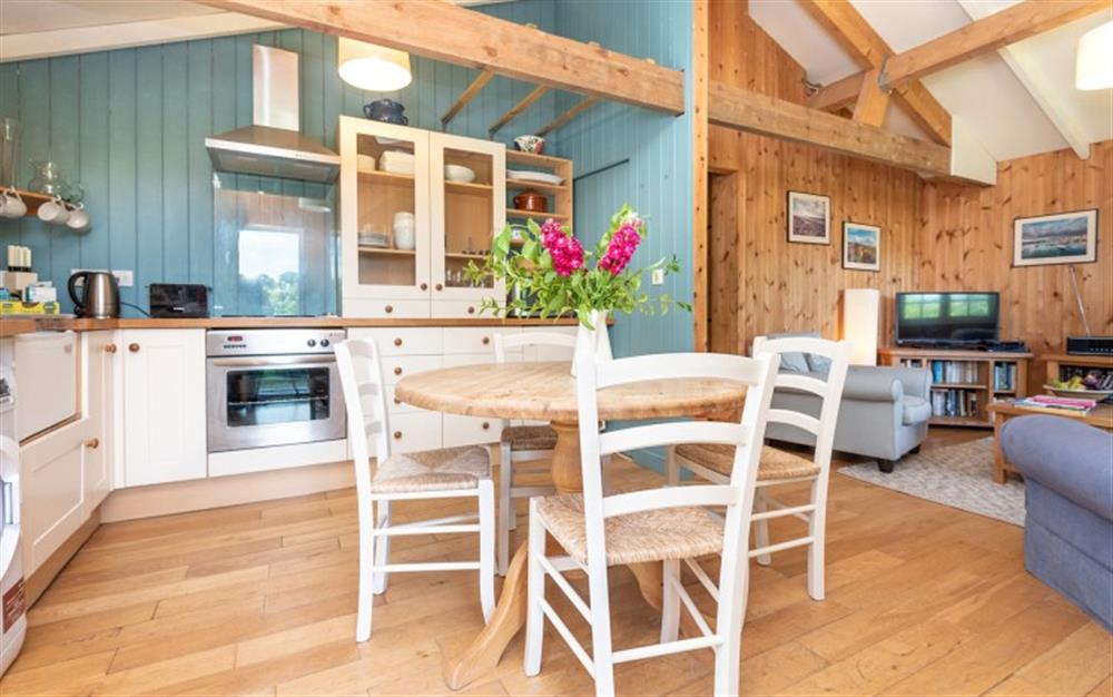 Open plan kitchen  at Sawmill Cottage in Netherbury