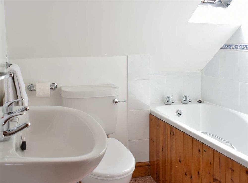 En-suite bathroom at Sawmill Cottage in Puncknowle, Dorchester., Dorset