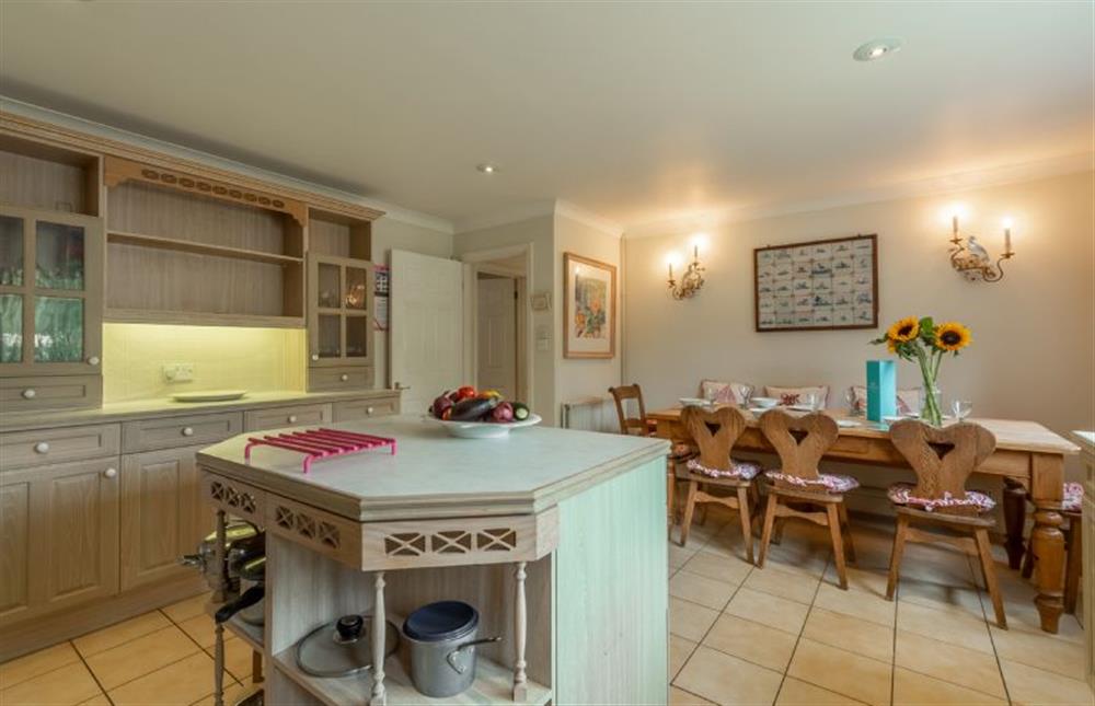 Ground floor: Dining table in the kitchen at Saxon Shore Cottage, Burnham Deepdale near Kings Lynn
