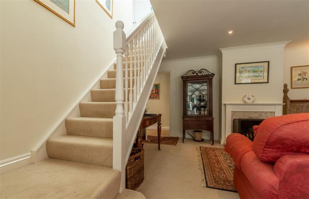 Ground floor: Stairs to the Master suite at Saxon Shore Cottage, Burnham Deepdale near Kings Lynn