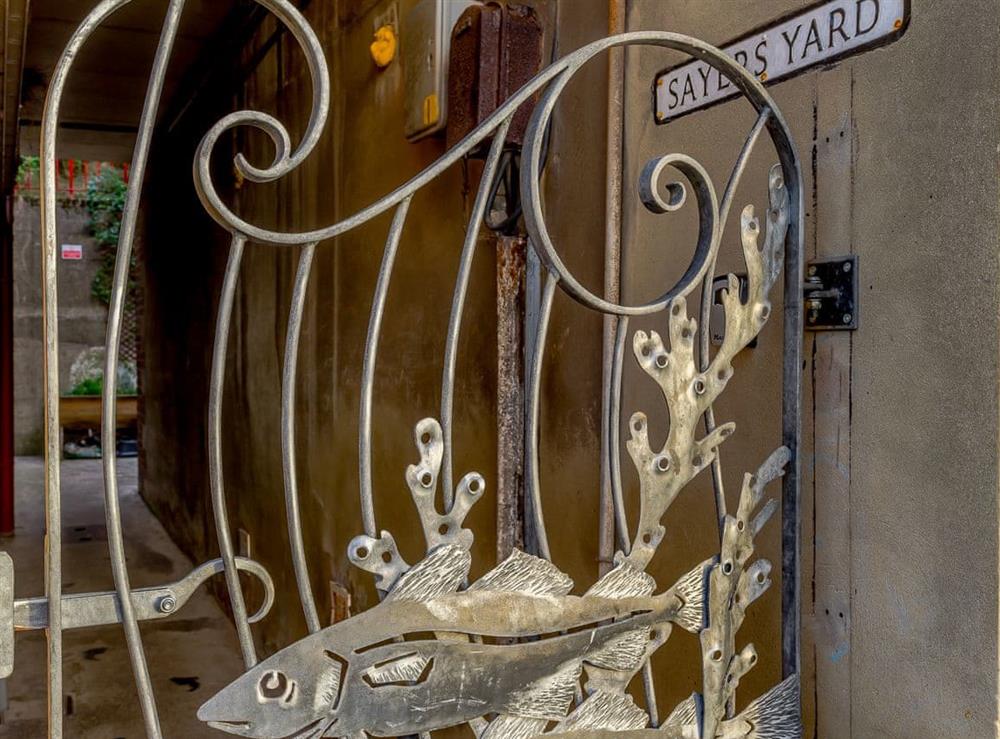 Entrance to courtyard from main road at Sayers Yard in Whitby, North Yorkshire