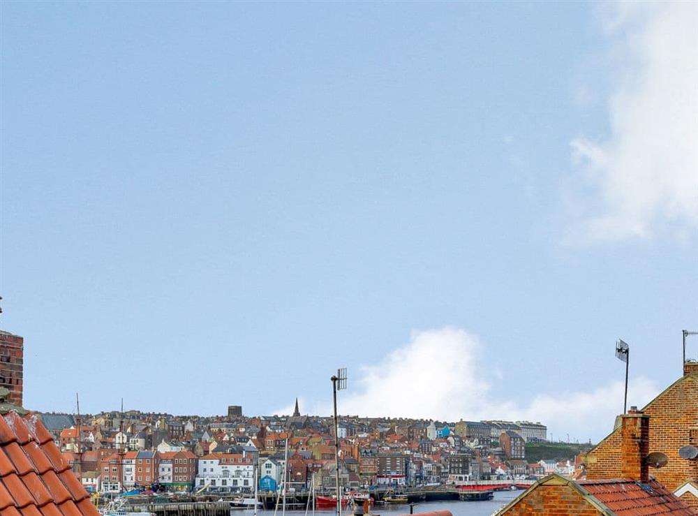 View to the harbour at Sayers Yard in Whitby, North Yorkshire