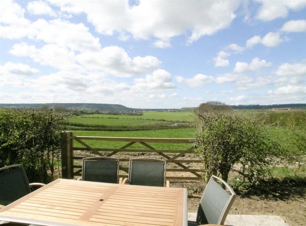 Sitting-out-area at Scalby Lodge Farm Cottage in Scalby, N.Yorks., North Yorkshire