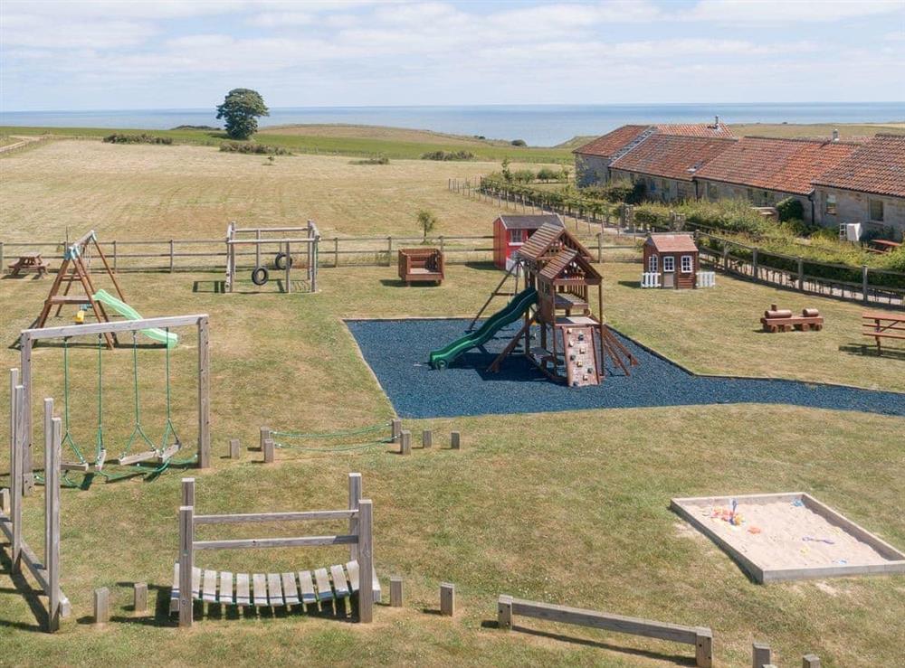 Extensive children’s play area at Scalby Lodge Farmhouse in Scalby, Scarborough, N. Yorks., North Yorkshire