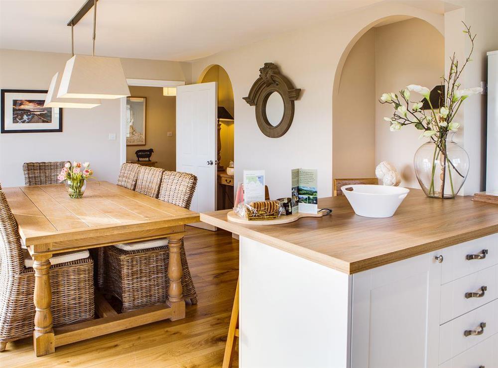 The kitchen/diner has a breakfast bar for quick bites to eat on the go at Scalby Lodge Farmhouse in Scalby, Scarborough, N. Yorks., North Yorkshire