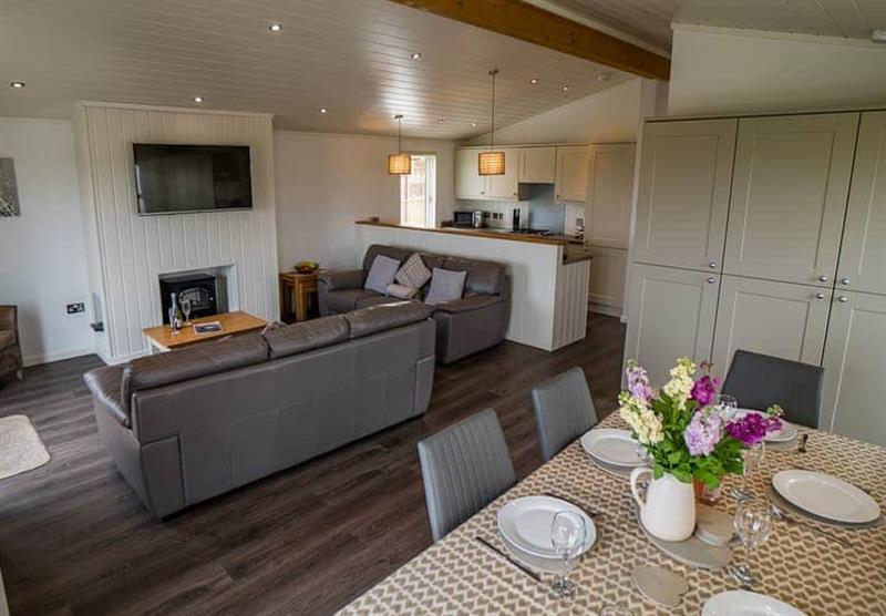 Living area in the Darcys VIP at Scarborough Luxury Lodges in Scarborough, Yorkshire Moors and Coast