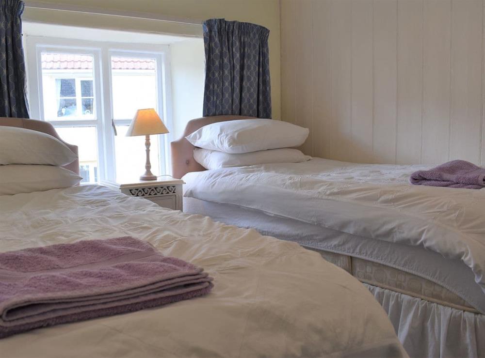 Twin bedroom at Scenery Cottage in Bridford, Devon