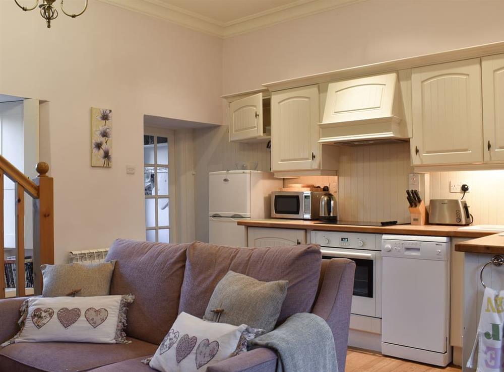 Open plan living space at School Cottage in Newbiggin-in-Bishopdale, near Leyburn, North Yorkshire