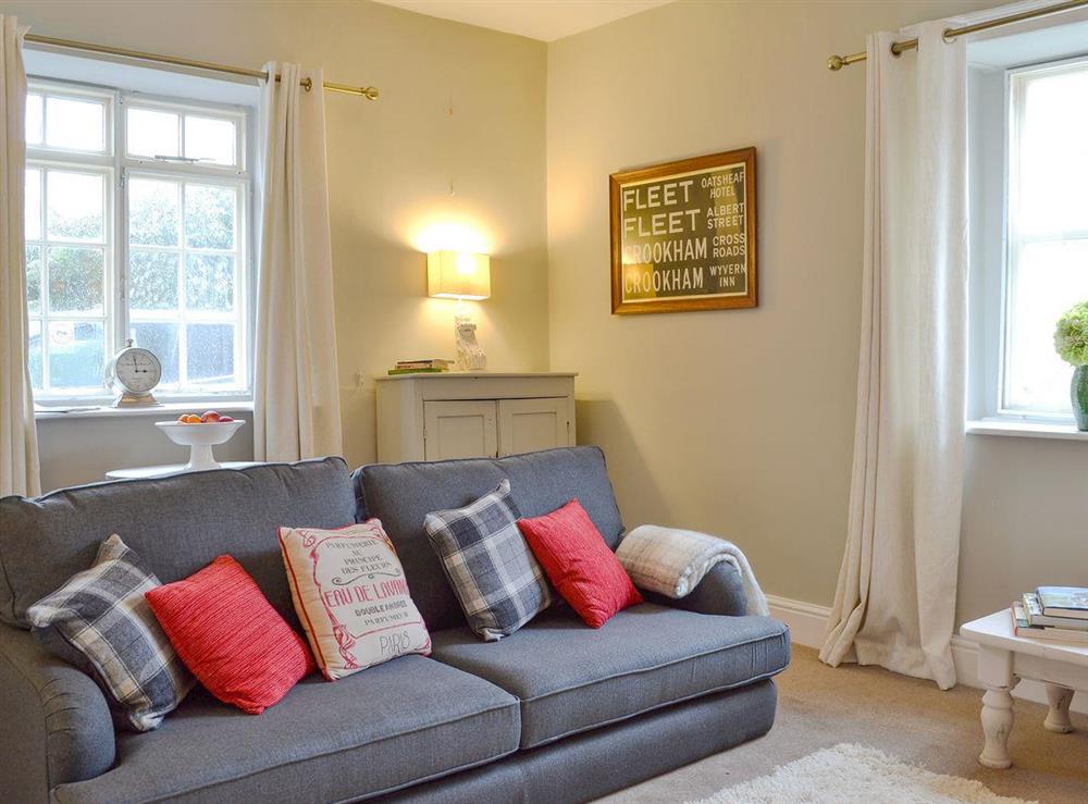 Comfortable living room at School House Cottage in Coxwold, near Thirsk, North Yorkshire