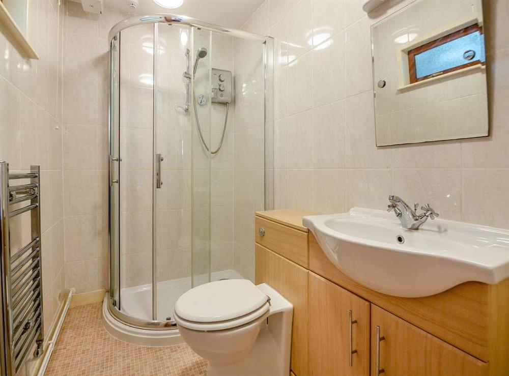 Shower room at Sea and Sands in Barmouth, Gwynedd