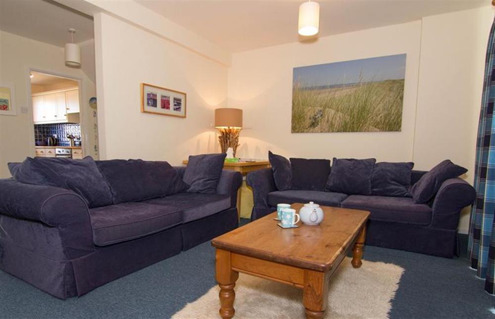 Ground floor: Large squashy sofas at Sea Aster, Brancaster Staithe near Kings Lynn